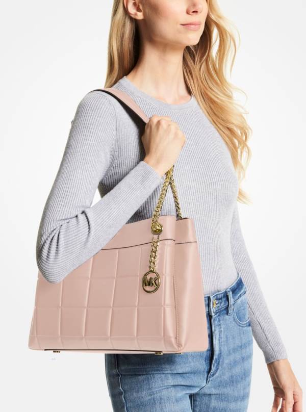 Damske Taška Cez Rameno Michael Kors Susan Medium Quilted Leather Ruzove - Kabelky Michael Kors Lacne | RZKTC-7021